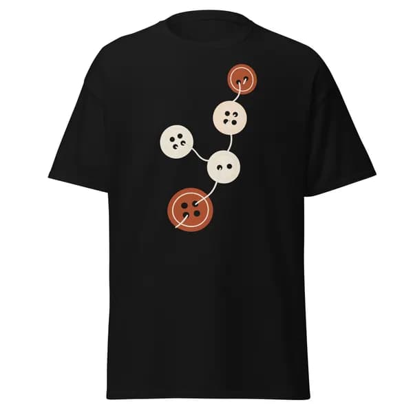 Button Constellation digital garment preview · Black