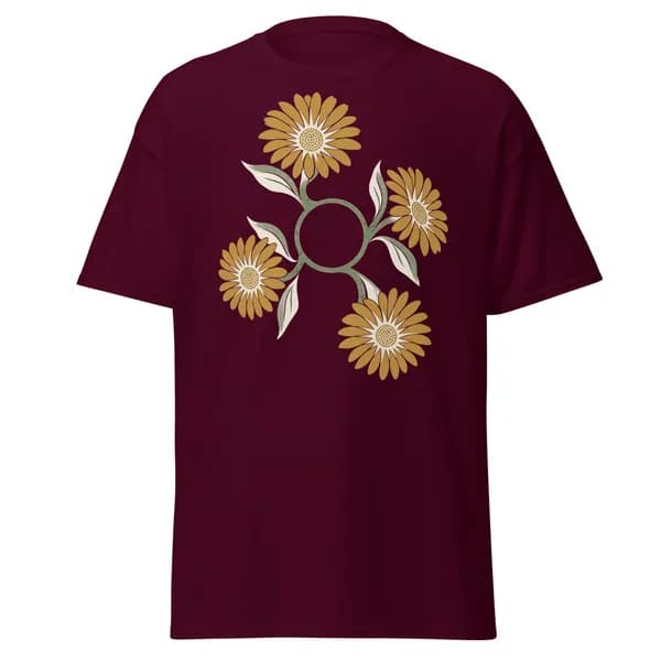 Daisy Compass digital garment preview · Maroon