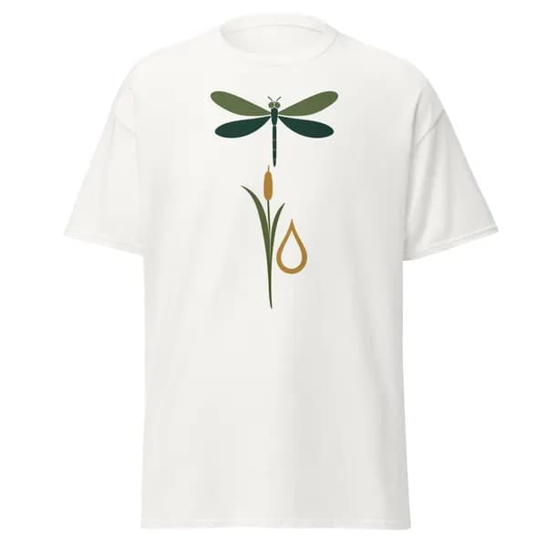 Dragonfly Stillness digital garment preview · White