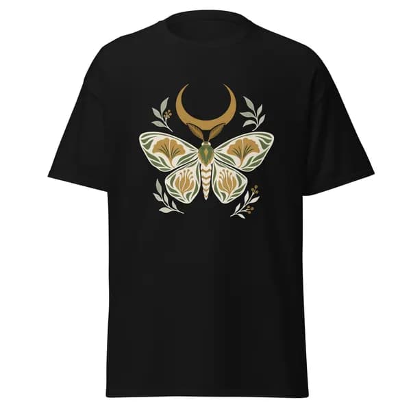 Moth & Moon digital garment preview · Black