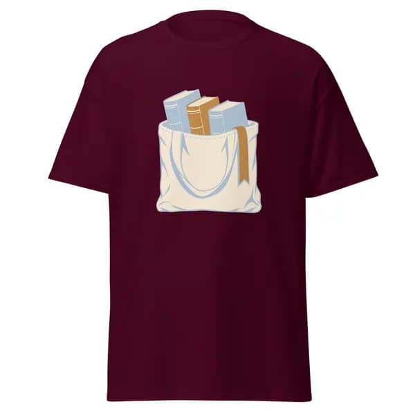 Pocket Library digital garment preview · Maroon