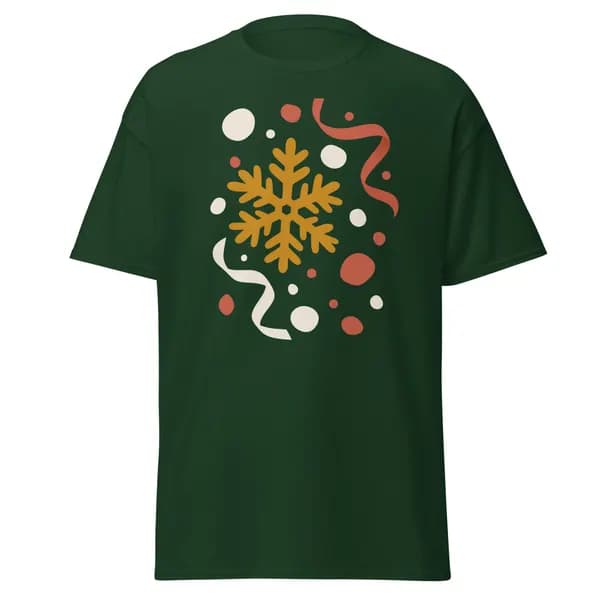 Winter Confetti digital garment preview · Forest Green