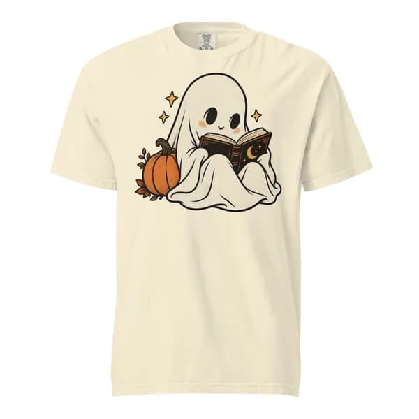 معاينة رقمية لقطعة Afterlife Reading Club Garment-Dyed Tee · عاجي