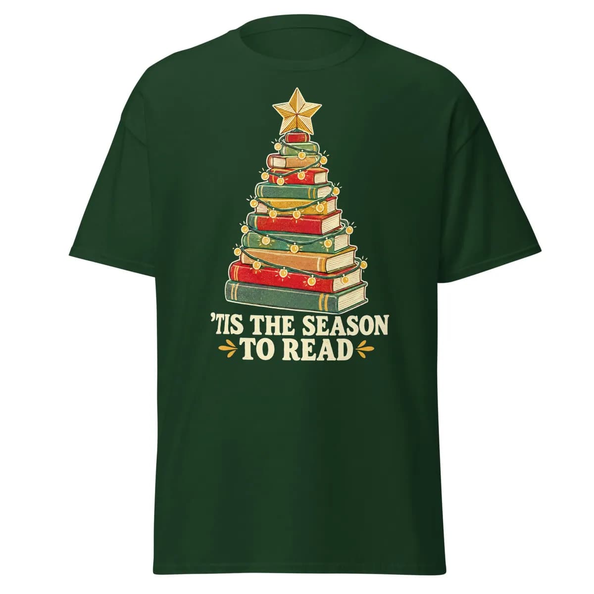 معاينة رقمية لقطعة 'Tis the Season to Read · أخضر غابي