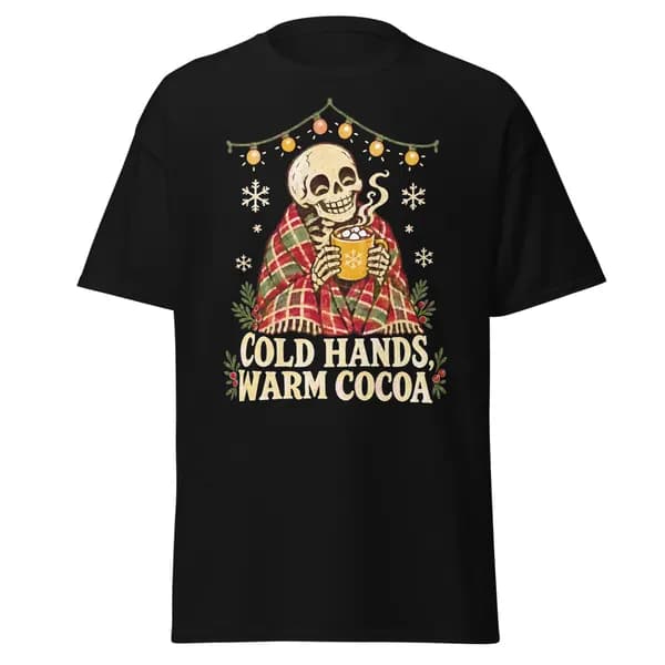 معاينة رقمية لقطعة Cold Hands, Warm Cocoa · أسود