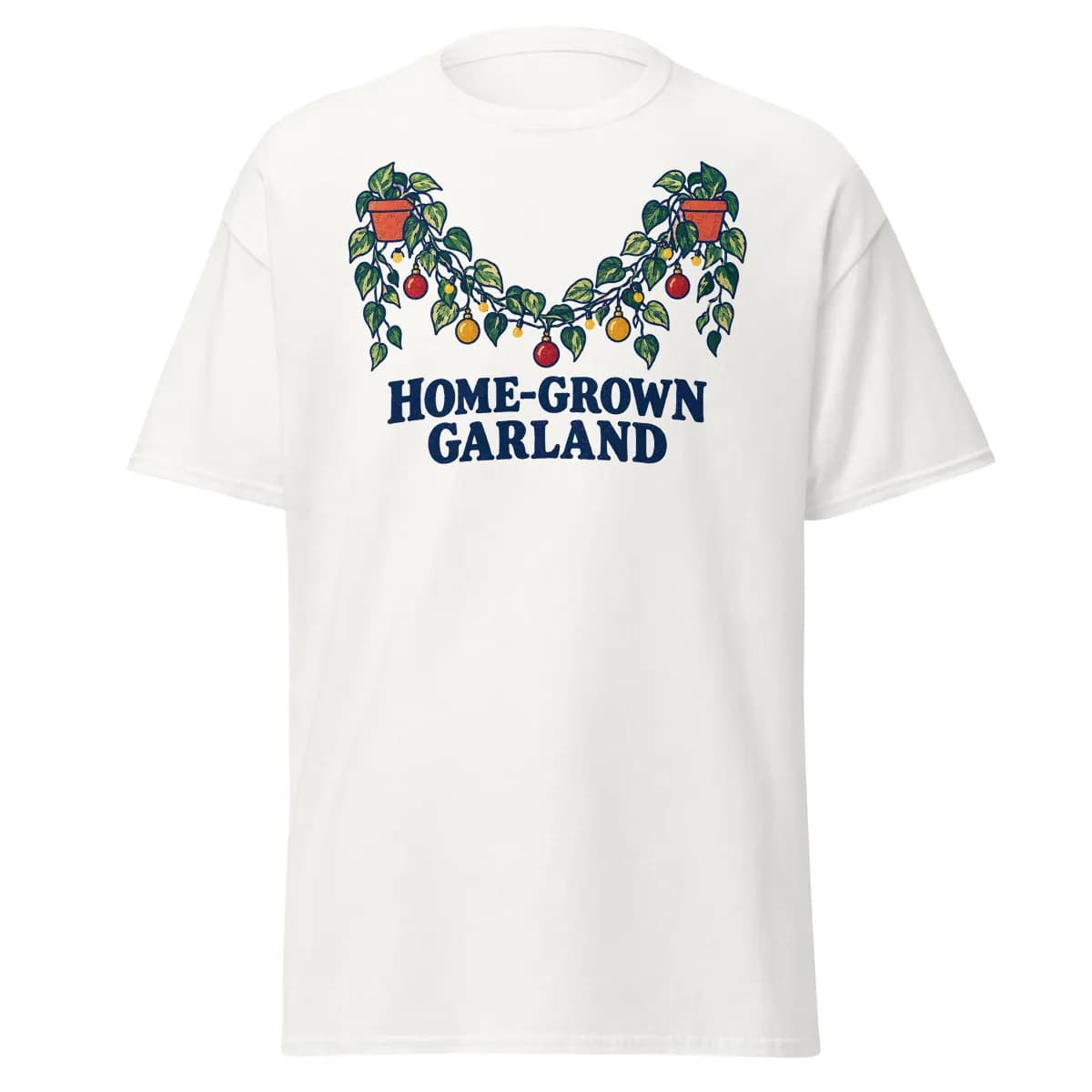 Home-Grown Garland digital garment preview · White