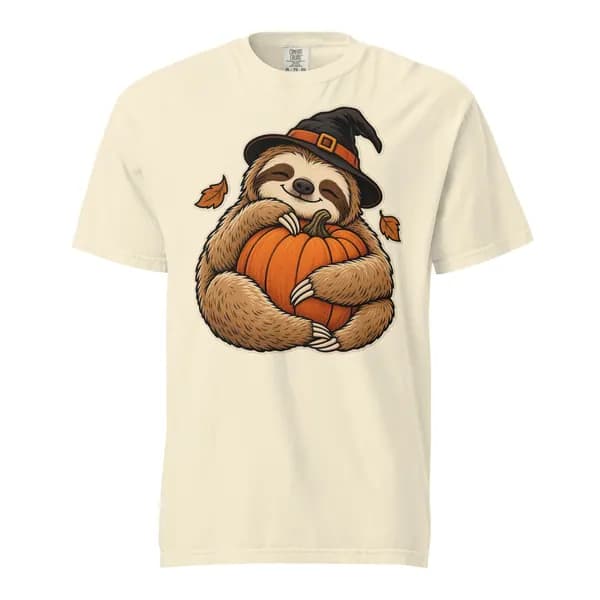 Pumpkin Pace Garment-Dyed Tee digital garment preview · Ivory