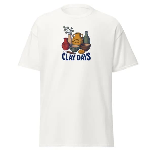 Clay Days digital garment preview · White