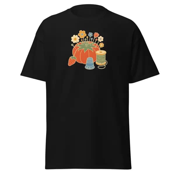 Pincushion Bloom digital garment preview · Black