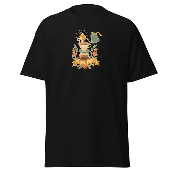 Slow Pour digital garment preview · Black