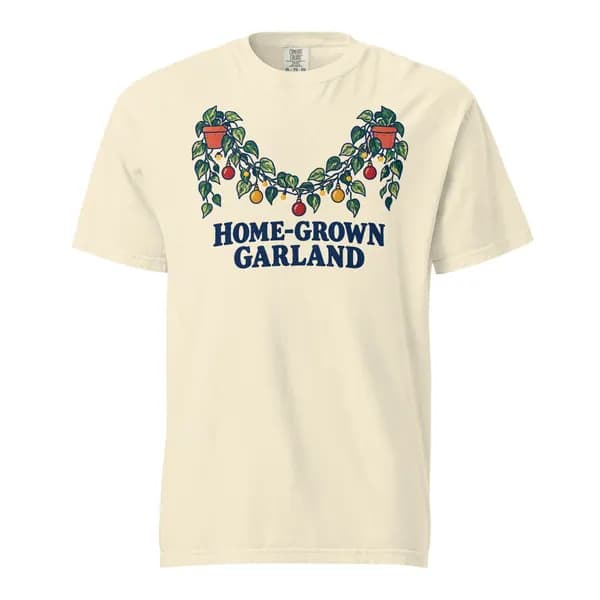 Aperçu numérique du vêtement Home-Grown Garland Garment-Dyed Tee · Ivoire