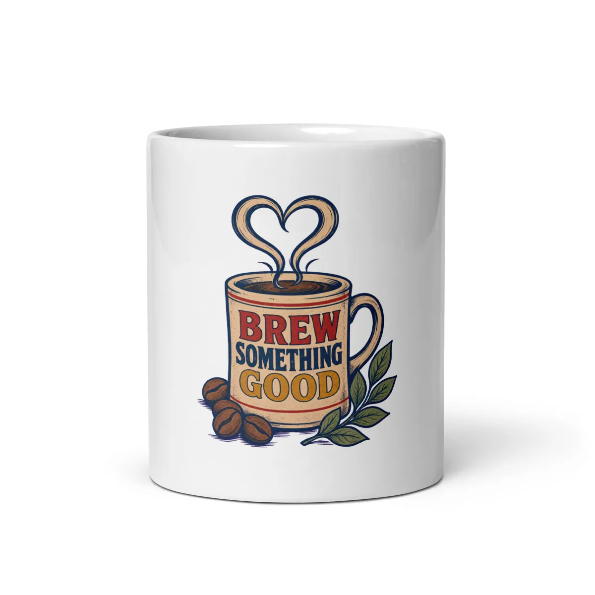 معاينة رقمية لمنتج Brew Something Good Mug · أبيض