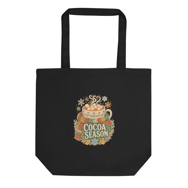 معاينة رقمية لمنتج Cocoa Season Tote · أسود