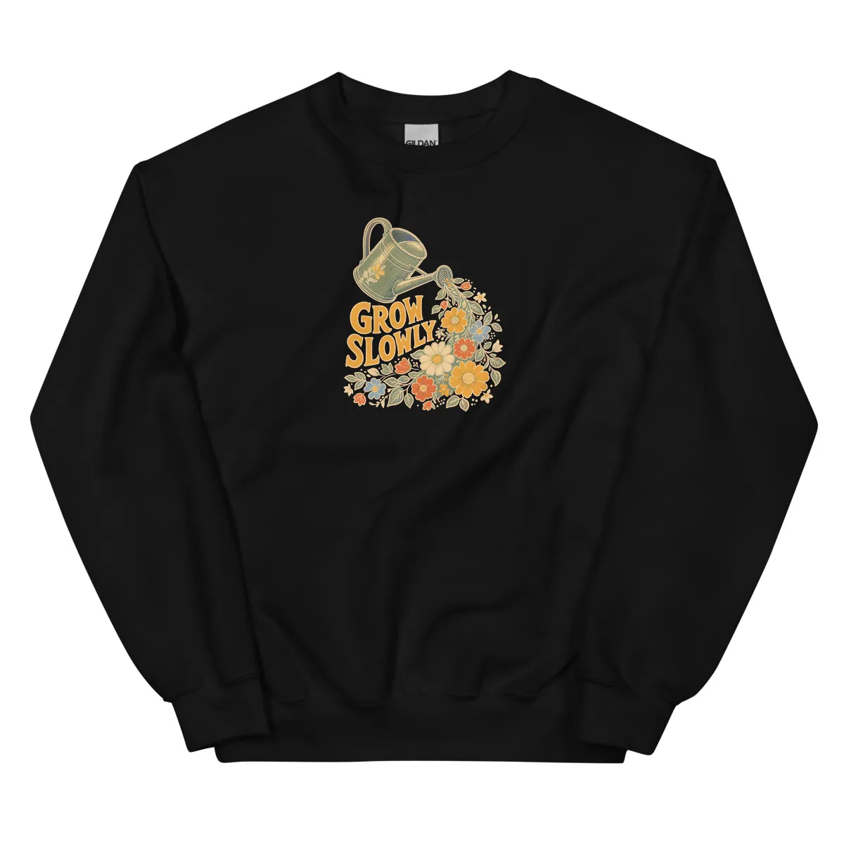 Grow Slowly Sweatshirt digital product preview · Black