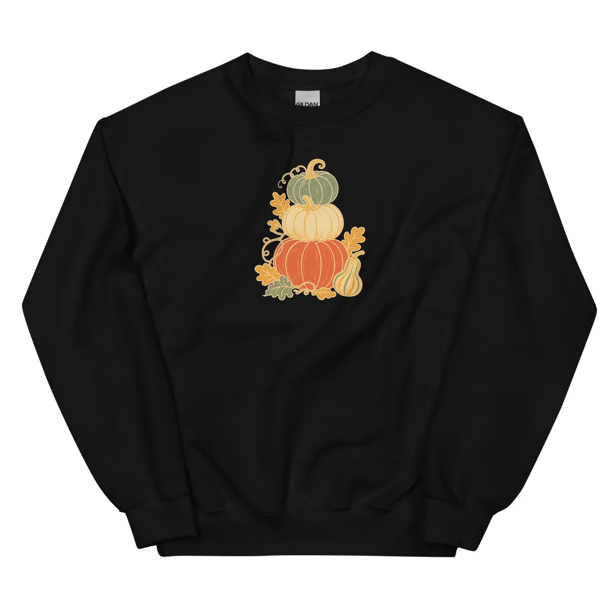معاينة رقمية لمنتج Heirloom Pumpkin Stack Sweatshirt · أسود