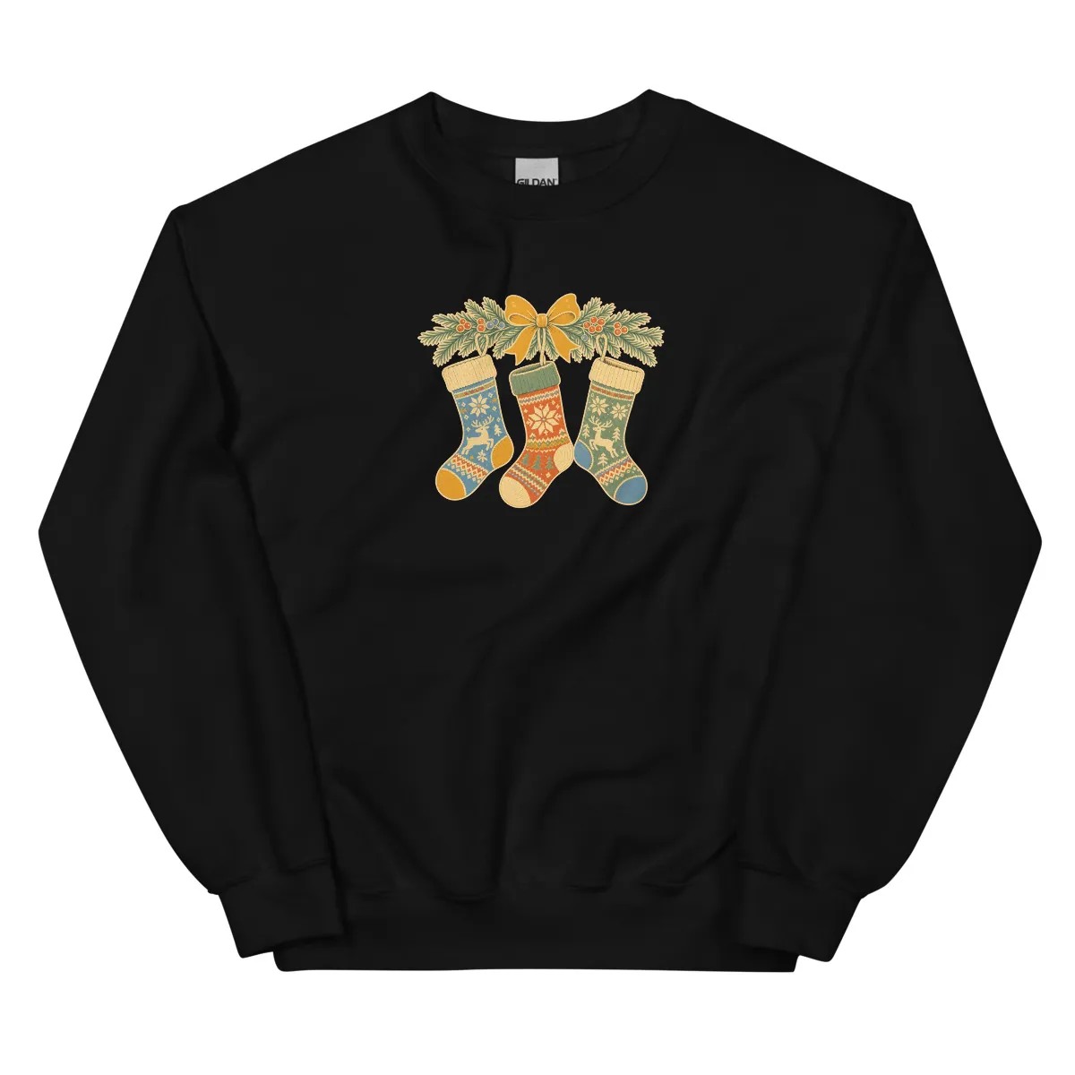 معاينة رقمية لمنتج Knitted Stocking Trio Sweatshirt · أسود