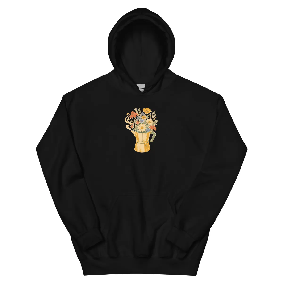 معاينة رقمية لمنتج Moka Pot Bloom Hoodie · أسود