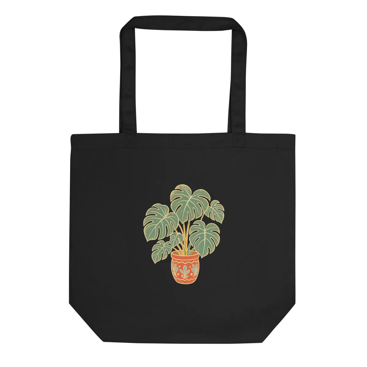 Aperçu numérique du produit Monstera Pot Tote · Noir