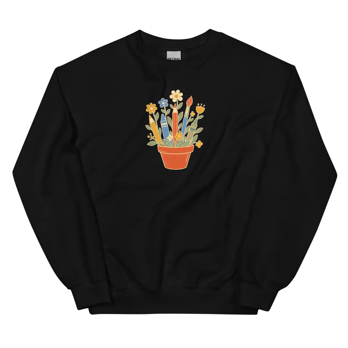 Pencil Garden Sweatshirt digital product preview · Black