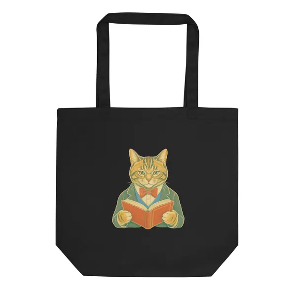 Aperçu numérique du produit Spectacled Tabby Tote · Noir