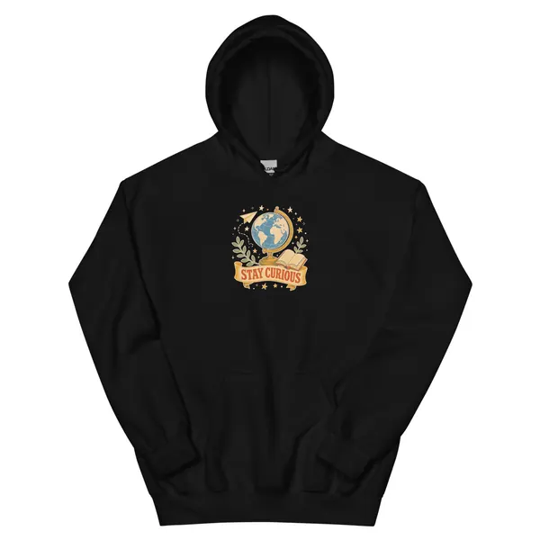 Aperçu numérique du produit Stay Curious Hoodie · Noir