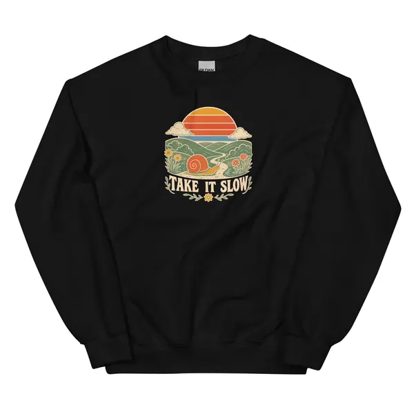 معاينة رقمية لمنتج Take It Slow Sweatshirt · أسود