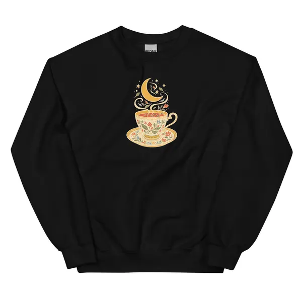 Tea Leaf Moon Sweatshirt digital product preview · Black