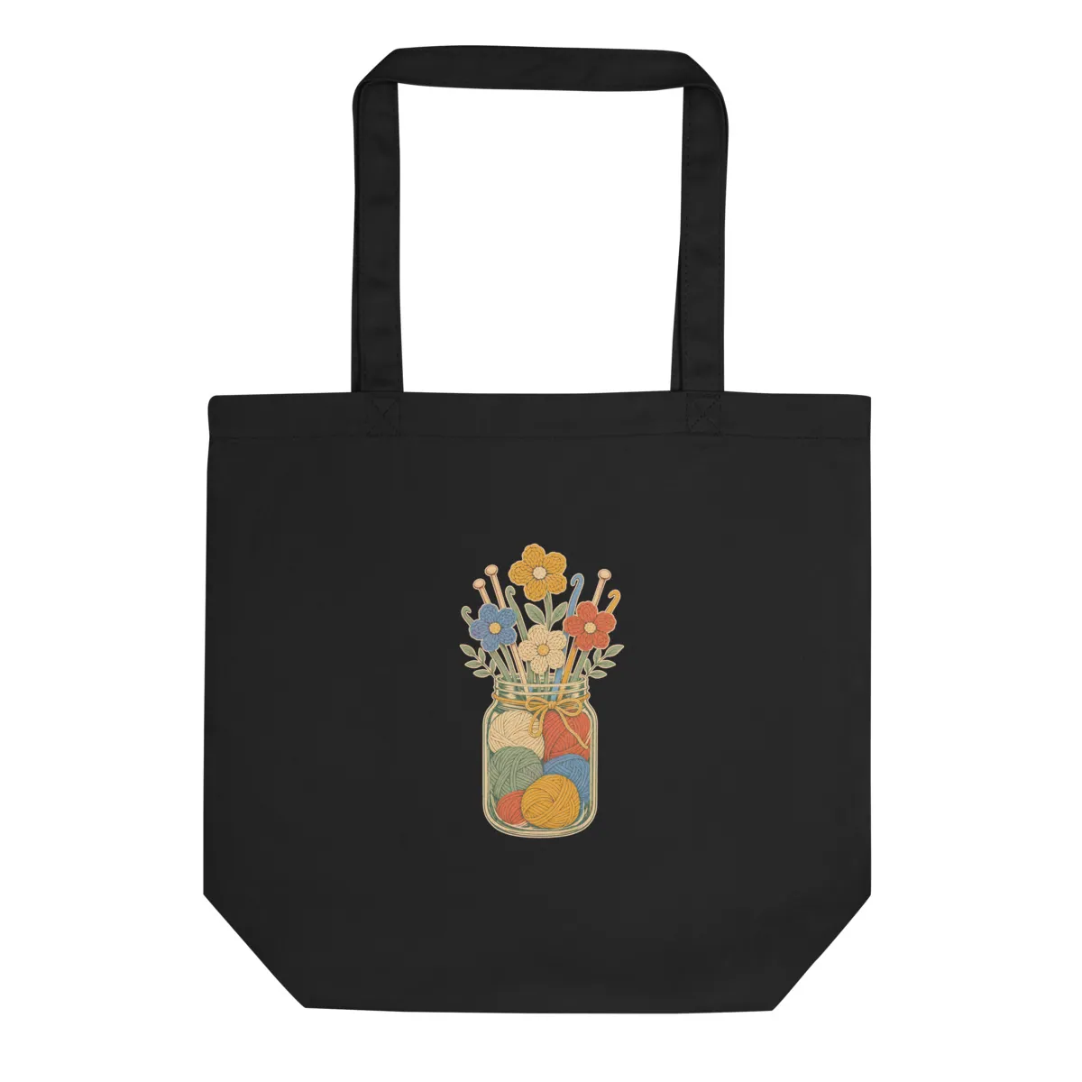 Yarn Bouquet Tote digital product preview · Black