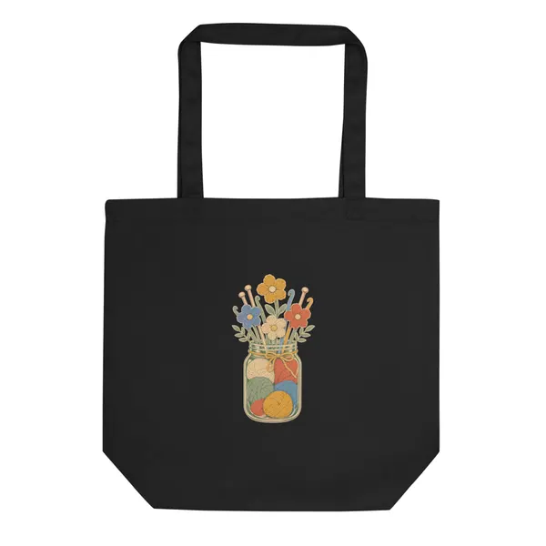 Yarn Bouquet Tote digital product preview · Black