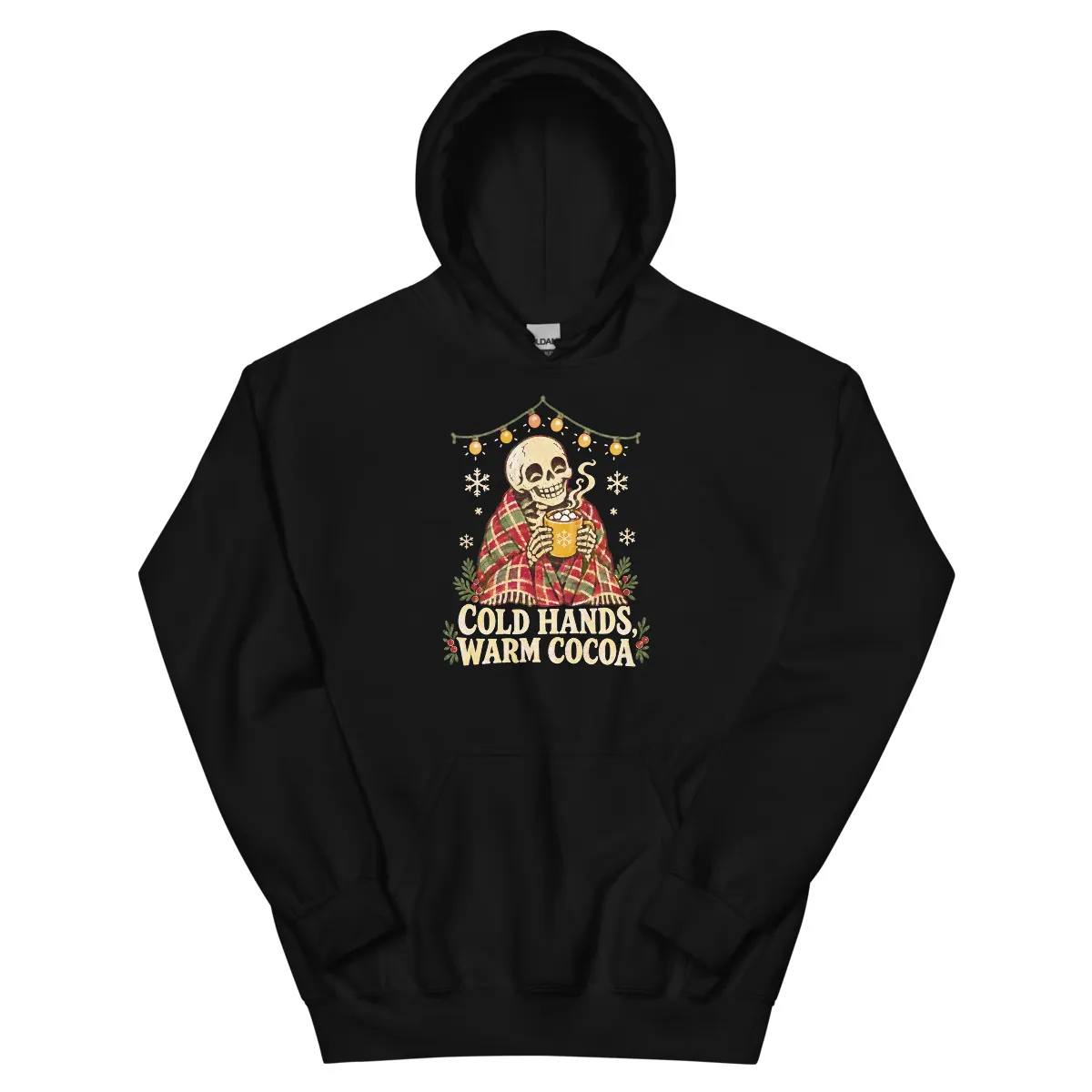 Aperçu numérique du produit Cold Hands, Warm Cocoa Hoodie · Noir