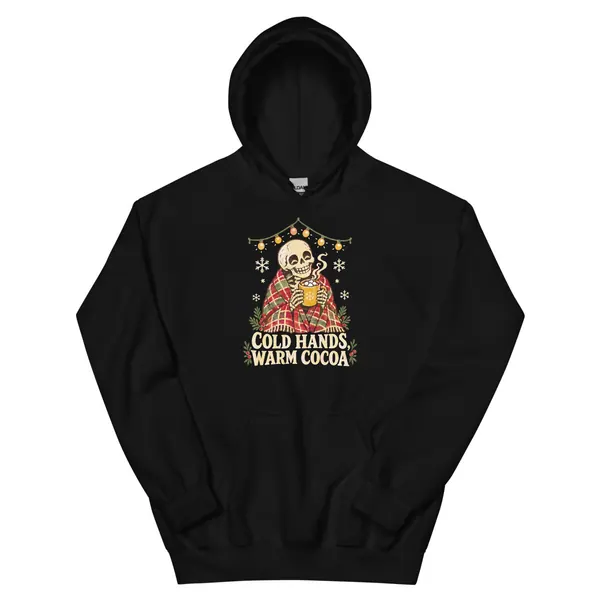 Aperçu numérique du produit Cold Hands, Warm Cocoa Hoodie · Noir