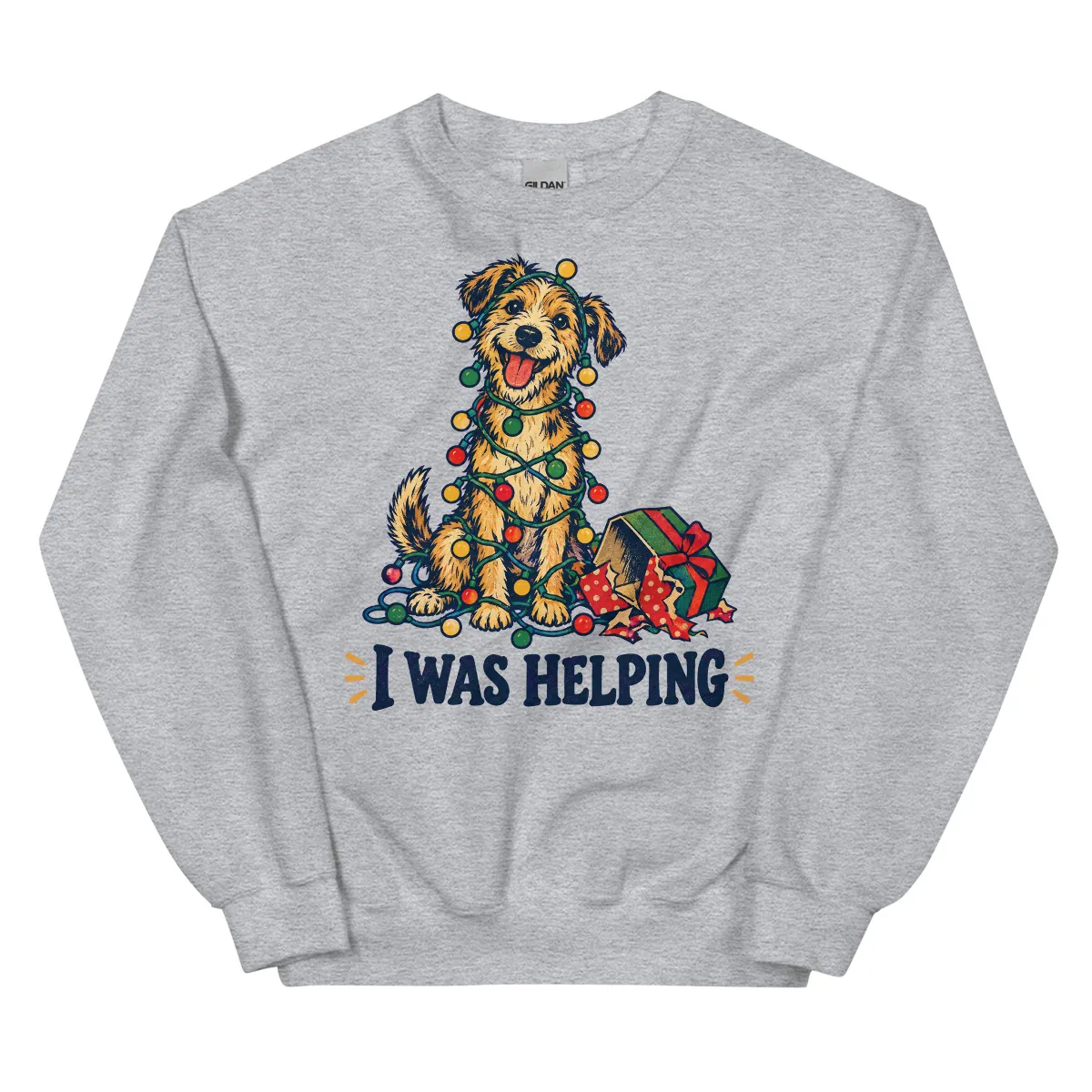 معاينة رقمية لمنتج I Was Helping Sweatshirt · رمادي مُبرقش