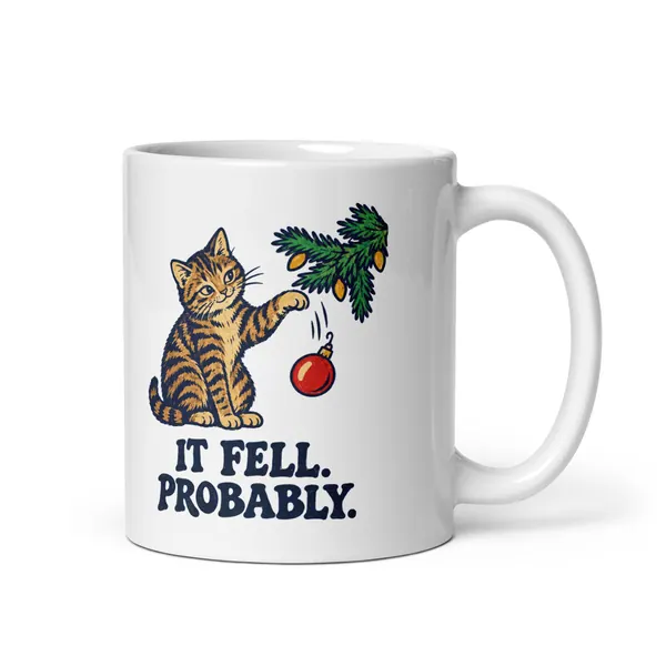 معاينة رقمية لمنتج It Fell. Probably. Mug · أبيض
