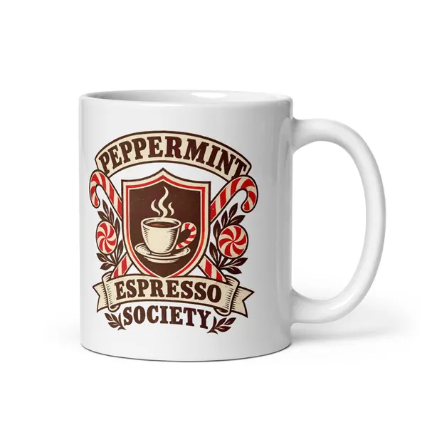 معاينة رقمية لمنتج Peppermint Espresso Society Mug · أبيض