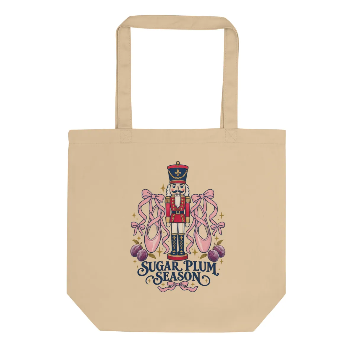 معاينة رقمية لمنتج Sugar Plum Season Tote · أبيض محاري